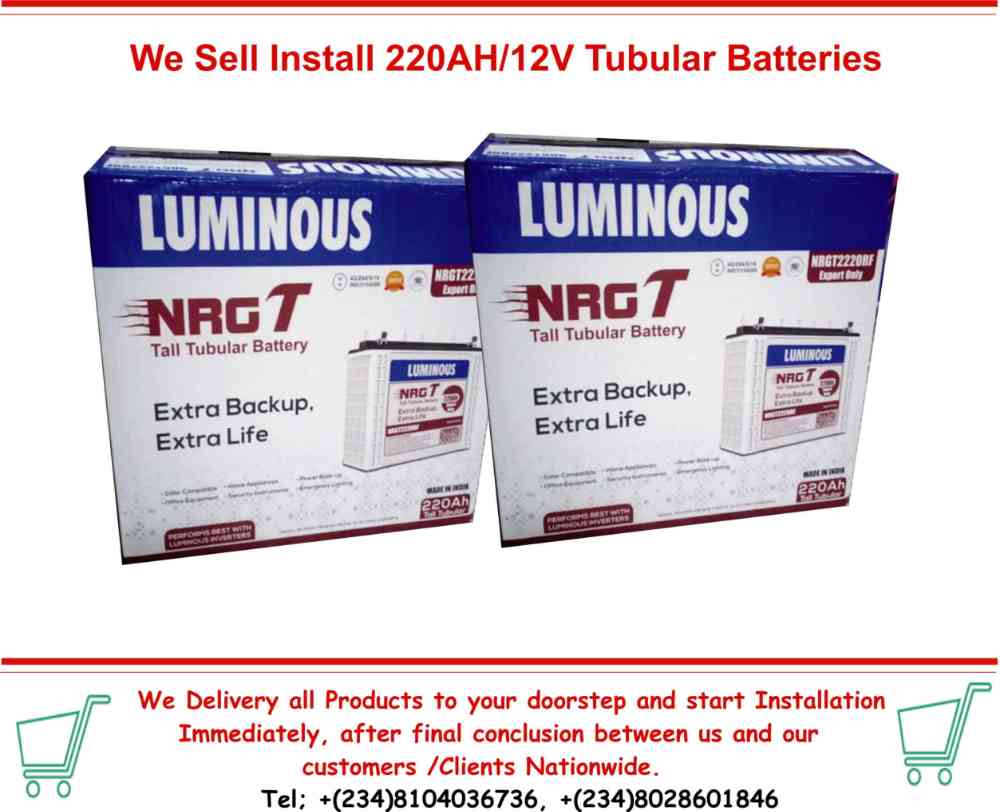 We Sell Install and Deliver 220AHAnd12V Luminous Wet Cell Batteries picture